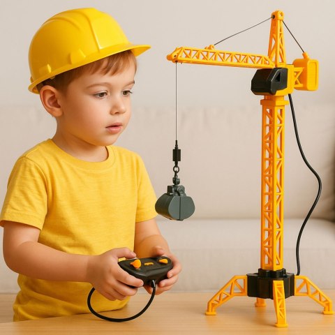 Dźwig Żuraw Budowlany Zdalnie Sterowany RC Przewodowy Obrót 360° 71 cm