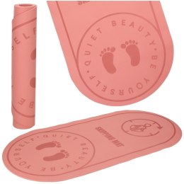 Mata fitness do ćwiczeń jogi wygłuszająca antypoślizgowa 125x61,5x0,6 cm różowa