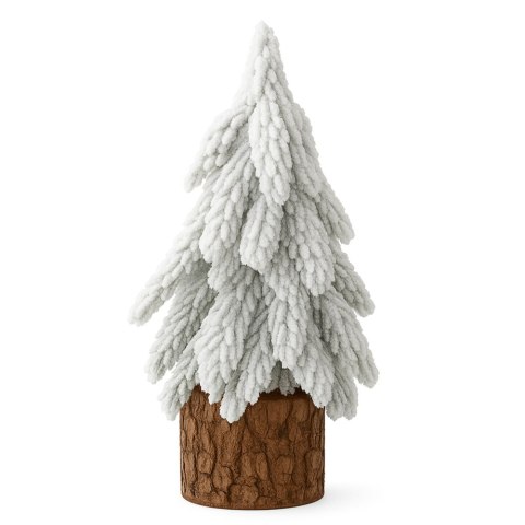 Choinka Ozdobna Dekoracyjna Sztuczna Na Pniu Pokryta Śniegiem 20 x 9 cm