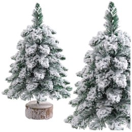 Choinka Ozdobna Dekoracyjna Sztuczna Na Pniu Pokryta Śniegiem 60 x 16 cm