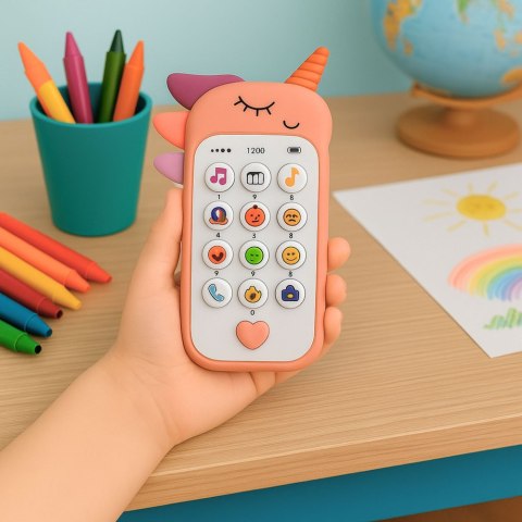 Dziecięcy Telefon Edukacyjny Światła Dźwięki Melodie Różowy