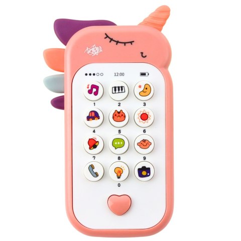 Dziecięcy Telefon Edukacyjny Światła Dźwięki Melodie Różowy