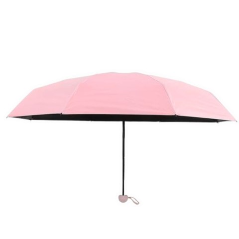 Parasolka Kieszonkowa Składana z Ochroną UV UPF 50+ Etui Różowa 90 cm