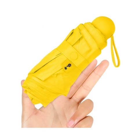 Parasolka Kieszonkowa Składana z Ochroną UV UPF 50+ Etui Żółta 90 cm
