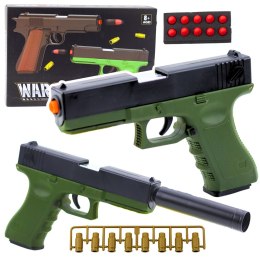 Pistolet Zabawkowy Naboje Piankowe Amunicja Łuski Zielony