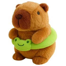 Pluszowa Kapibara Zielone Koło Ratunkowe Z Żabą Brązowa 20cm