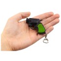 Mini Pistolet Rewolwer Brelok Gadżet Światło LED Laser 6,5 cm