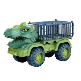 Auto Transporter Ciężarówka Dinozaury Figurki Zielony 15 szt.