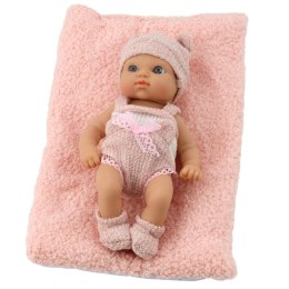 Lalka Bobas Niemowlak Z Kocykiem Biało-Różowe Ubranko Czapeczka 18 cm