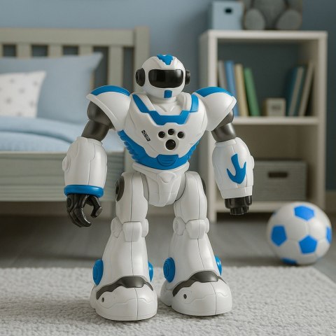 Robot Interaktywny Zdalnie Sterowany RC 16 Funkcji Światła Dźwięki Niebieski
