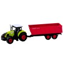Zestaw Ciężarówka Traktor Z Przyczepą Światła Dźwięki Czerwona