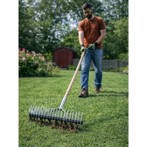 Aerator Wertykulator Ogrodowy Ręczny Do Trawnika Dwustronny LEAN 34 cm