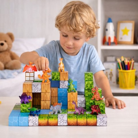 Klocki Magnetyczne Konstrukcyjne Kostki Kwadratowy Świat 3D 114 el.