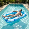 Materac dmuchany do pływania, leżak do opalania z poduszką 175cm niebieski