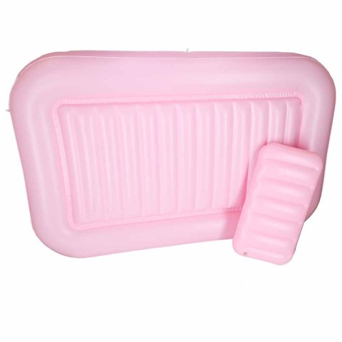 Materac dmuchany do pływania, leżak do opalania z poduszką 175cm różowy