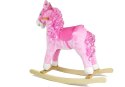 Koń Na Biegunach Dźwięki Rusza Pyskiem Ogonem Różowy 74 cm