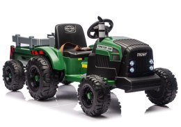 Traktor Na Akumulator CH9959B Z Przyczepą Ciemno Zielony 24V