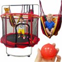 Trampolina dla dzieci ogrodowa siatka piłki koszykówka 155cm czerwona