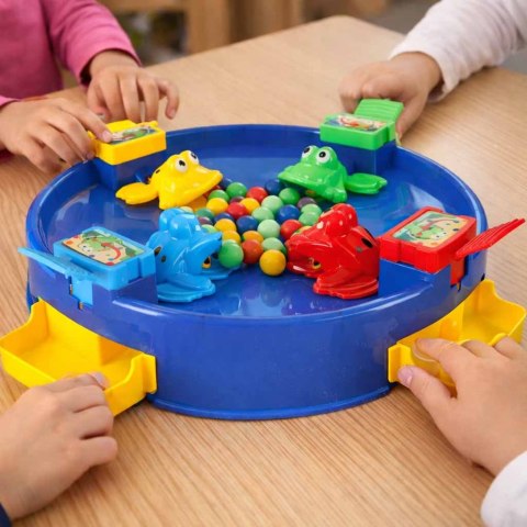 Gra zręcznościowa głodne żabki skaczące żaby 4 graczy 3+ XXL niebieska