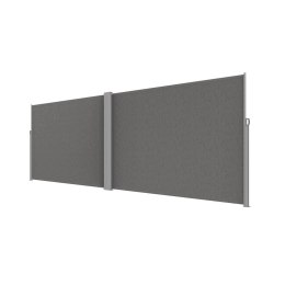 Markiza narożna boczna tarasowa LUARO parawan zwijany 180 x 620 cm szary