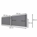 Markiza narożna boczna tarasowa LUARO parawan zwijany 180 x 620 cm szary