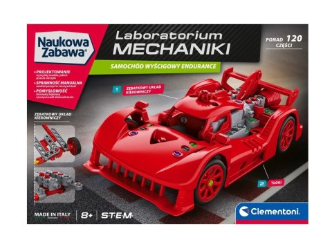 Naukowa Zabawa Klocki Laboratorium Mechaniki Samochód Wyścigowy Endurance Czerwony Język Polski Clementoni 50248