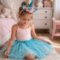 Kostium strój karnawałowy przebranie Jednorożec opaska+ spódniczka niebieski 3-6lat