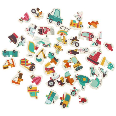 Puzzle dla dzieci układanka w puszce pojazdy 48 puzzli 24 obrazki