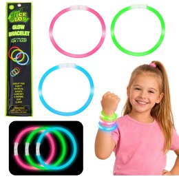 Bransoletki Opaski Fluorescencyjne Świecące W Ciemności Neon Stick 3 szt.