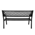 Ławka Ogrodowa Parkowa Taras Ogród Metalowa Oparcie Czarna 120 cm