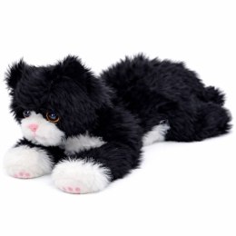 Pluszowa Maskotka Przytulanka Kotek Leżący Biało-Czarny 38 cm