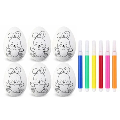 Jajka Wielkanocne Styropianowe Do Malowania Pisaki Wzór Zając E 6szt