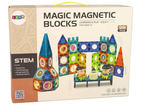 Klocki Magnetyczne Budowle 3D Zamek Diabelski Młyn 98 Elementów