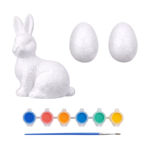 Zestaw Do Malowania Styropianowych Ozdób Zając 2 Jajka Farby