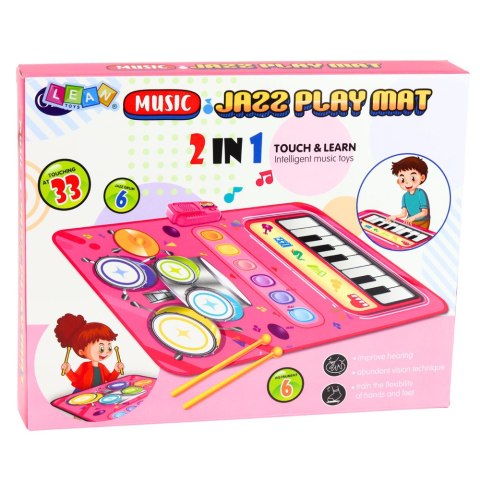 Interaktywna Mata Muzyczna Taneczna Edukacyjna Perkusja Pianinko 2w1