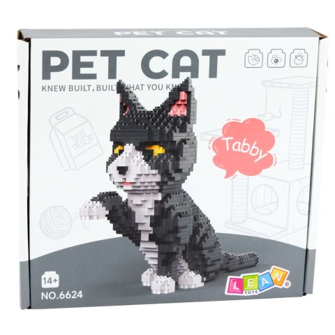 Zestaw Kreatywny Klocki Konstrukcyjne Kot Szary Figurka 3D 1258 el.