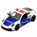Autko Sportowe Policyjne Samochód Z Napędem Metalowy Pull-Back Biały 1:43