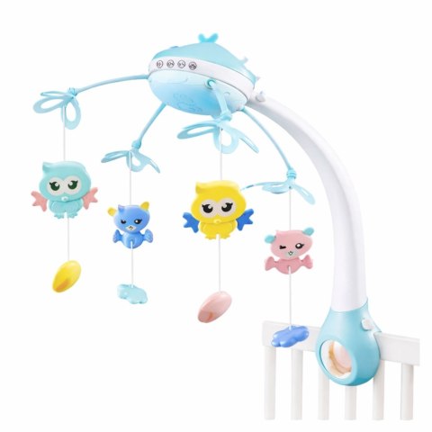 Karuzela Do Łóżeczka Projektor 2w1 Melodie Odgłosy Zwierząt Pilot Różowa