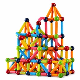 Zestaw Klocki Magnetyczne Konstrukcyjne Sticks Kreatywne Kolorowe 166 el.