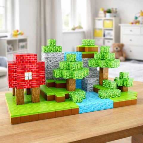 Zestaw Klocki Magnetyczne Kostki Sześciany Piksele Las 3D 154 el.