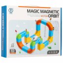 Klocki magnetyczne konstrukcyjne tor wyścigowy pociąg 65 elementów