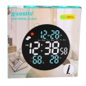 Zegar Ścienny Cyfrowy LED Data Temperatura Wilgotność Alarm Pilot 25 cm