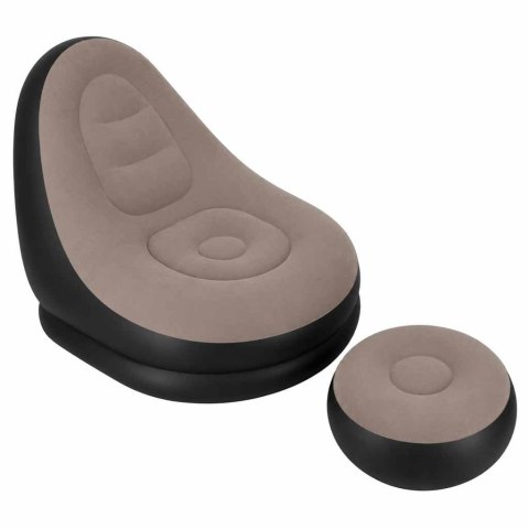 Fotel z podnóżkiem wypoczynkowy dmuchany sofa pufa pompka zestaw 2w1