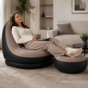 Fotel z podnóżkiem wypoczynkowy dmuchany sofa pufa pompka zestaw 2w1